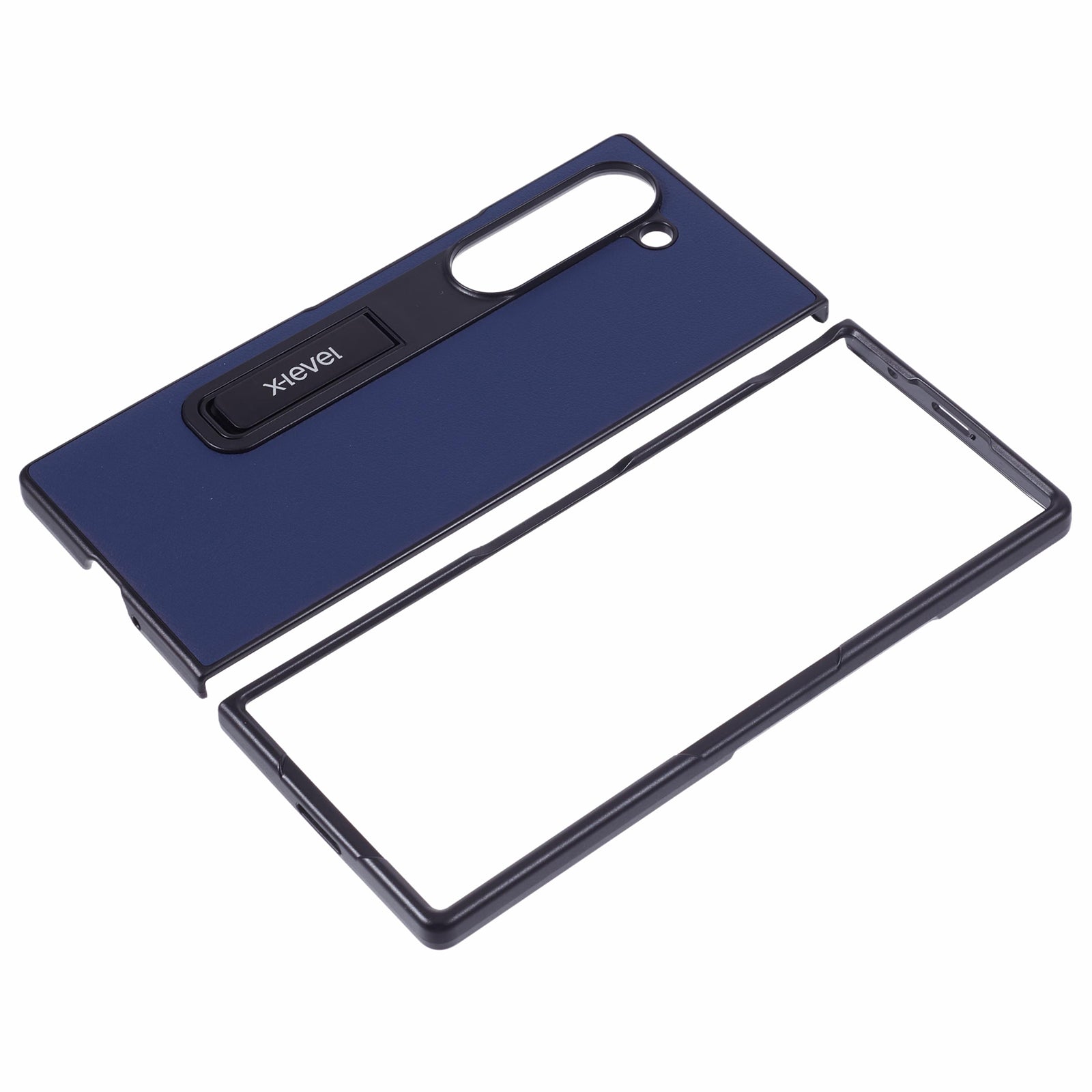 X-LEVEL For Samsung Galaxy Z Fold6 5G Magnetic Kickstand Phone Case PU Leather+PC Phone Cover - Dark Blue X-LEVEL For Samsung Galaxy Z Fold6 5G Magnetic Kickstand Phone Case PU Leather+PC Phone Cover - Dark Blue